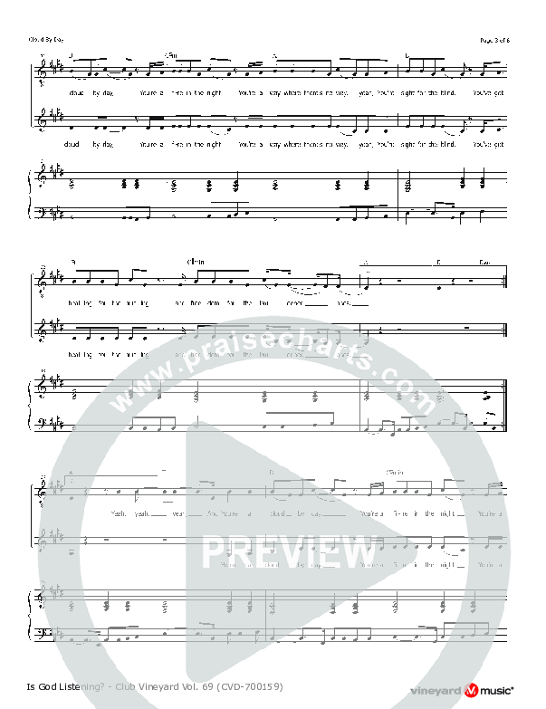 Cloud By Day Lead & Piano (Vineyard Worship)