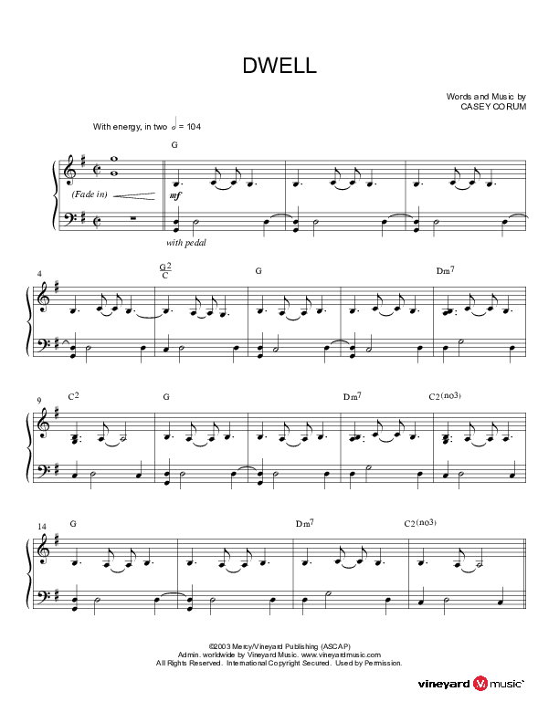 Dwell Lead & Piano (Vineyard Worship)