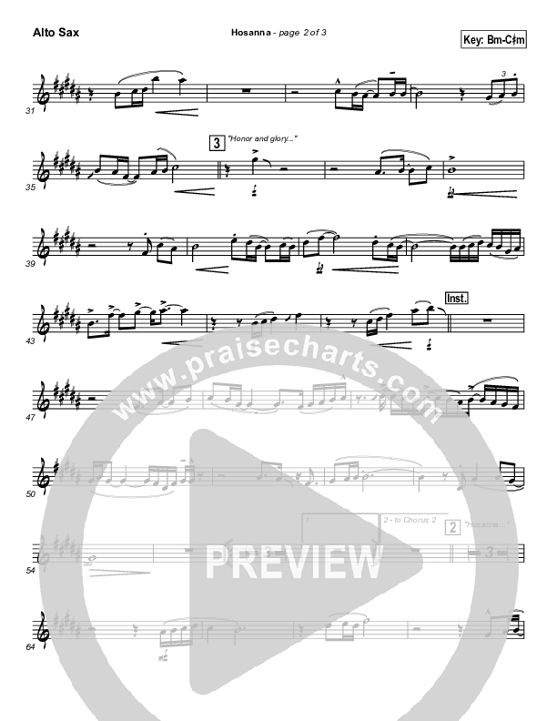 Hosanna Alto Sax (Twila Paris)