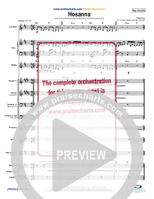 Hosanna Conductor's Score (Twila Paris)
