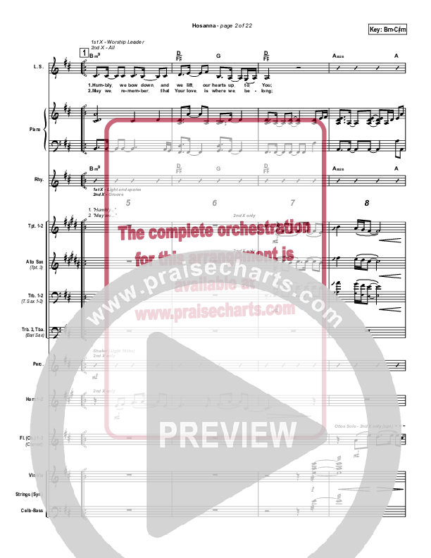 Hosanna Conductor's Score (Twila Paris)