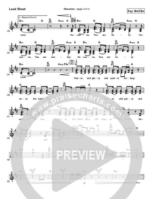 Hosanna Lead Sheet (Twila Paris)