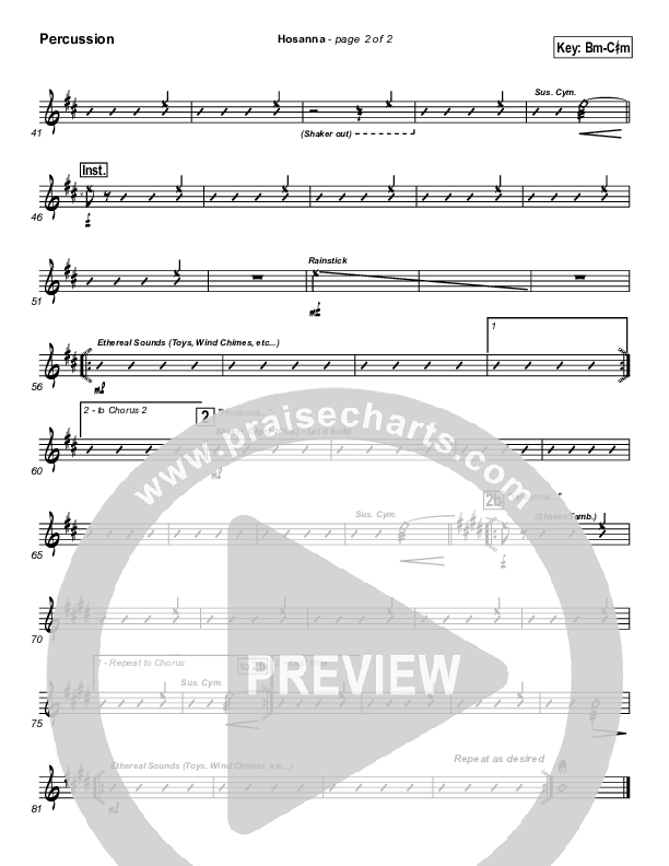 Hosanna Percussion (Twila Paris)