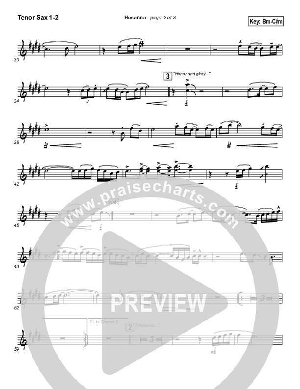 Hosanna Tenor Sax 1/2 (Twila Paris)