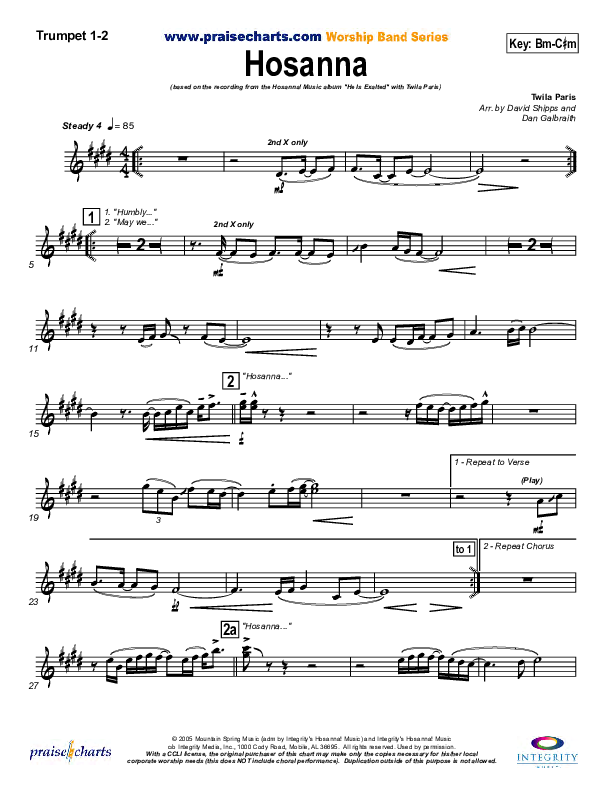 Hosanna Trumpet 1,2 (Twila Paris)