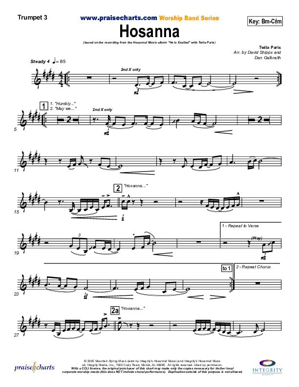 Hosanna Trumpet 3 (Twila Paris)