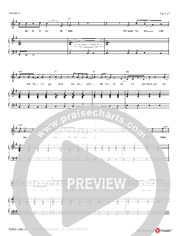 Folks Like Us Lead & Piano (Vineyard Worship)