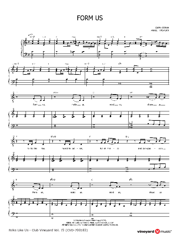Form Us Piano/Vocal (Vineyard Worship)