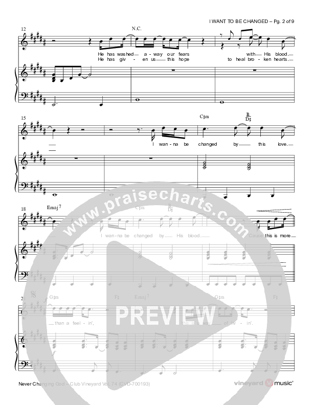 I Want To Be Changed Lead & Piano (Vineyard Worship)