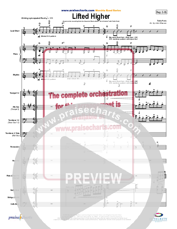 Lifted Higher Conductor's Score (Twila Paris)