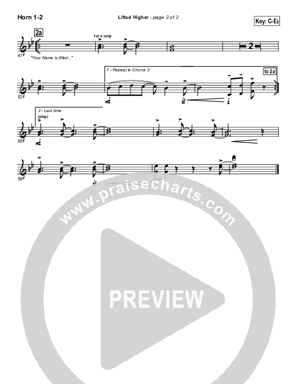 Lifted Higher French Horn 1/2 (Twila Paris)