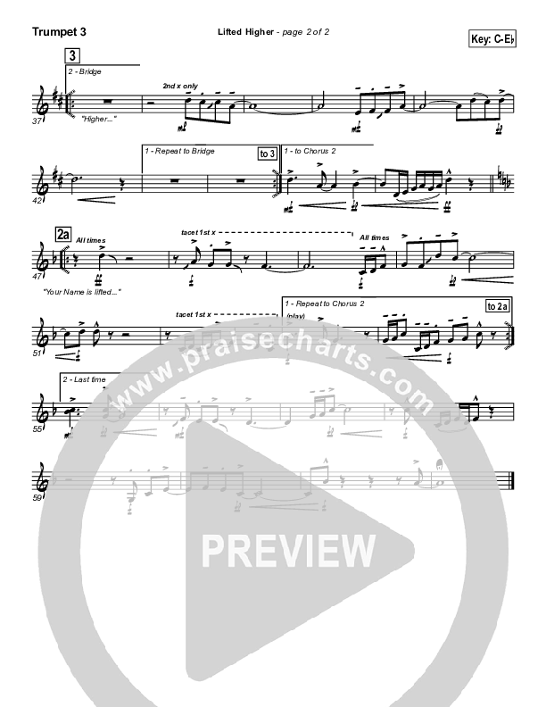 Lifted Higher Trumpet 3 (Twila Paris)