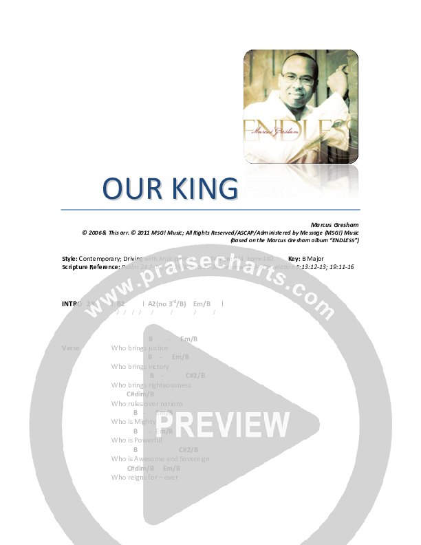 Our King Chords & Lyrics (Marcus Gresham)