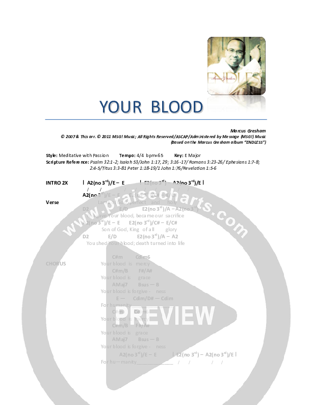 Your Blood Chords & Lyrics (Marcus Gresham)