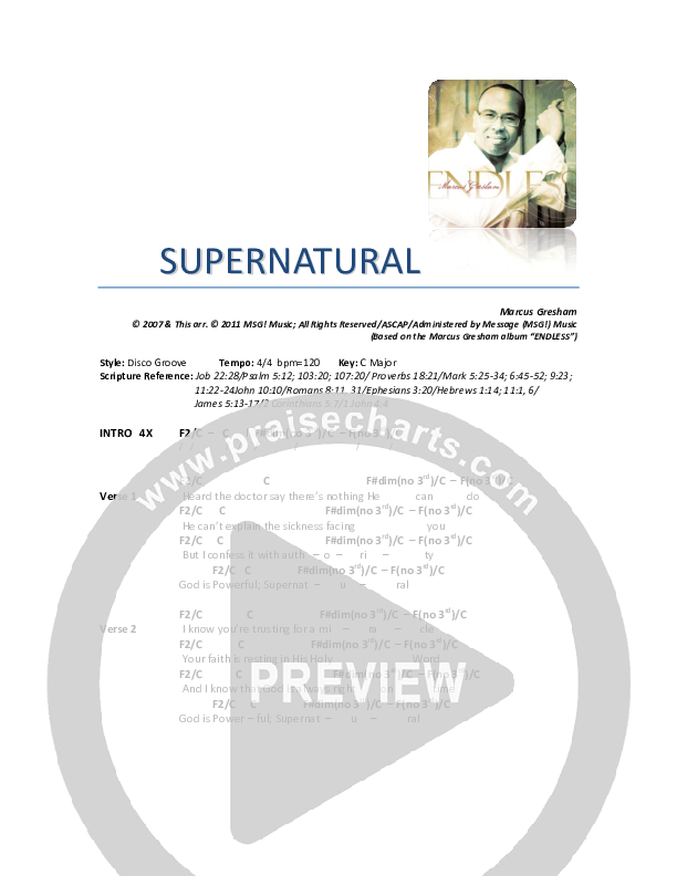 Supernatural Chord Chart (Marcus Gresham)