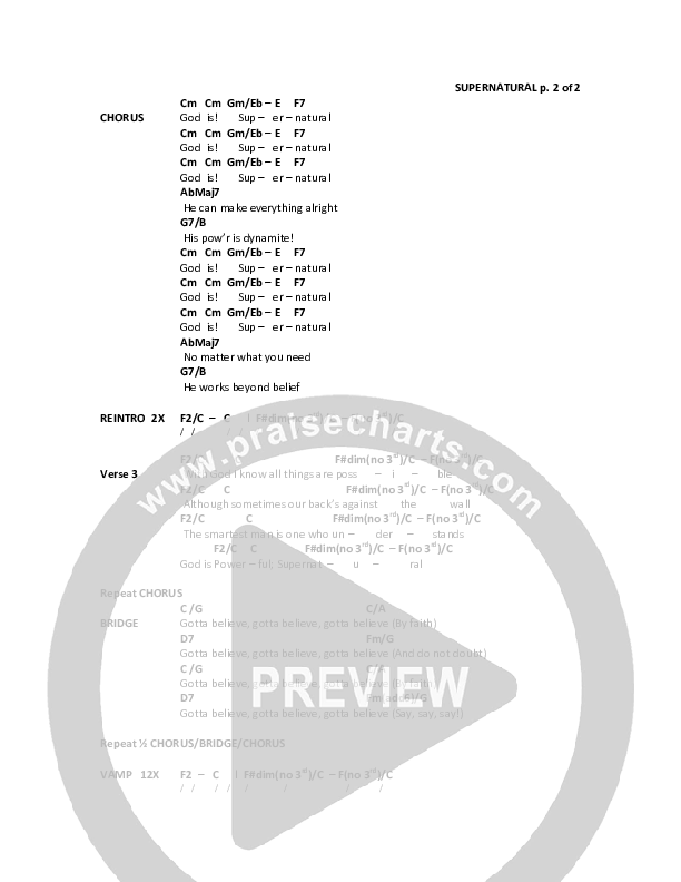 Supernatural Chord Chart (Marcus Gresham)