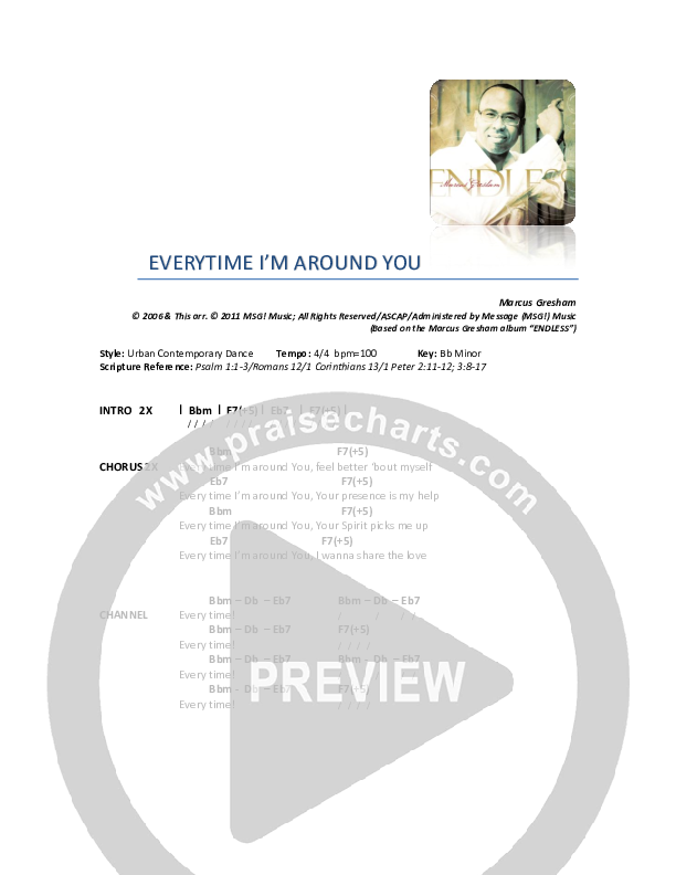Everytime I'm Around You Chord Chart (Marcus Gresham)