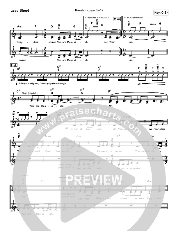 Messiah Lead Sheet (Twila Paris)