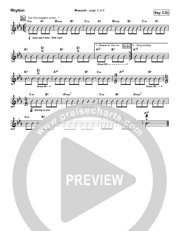 Messiah Rhythm Chart (Twila Paris)