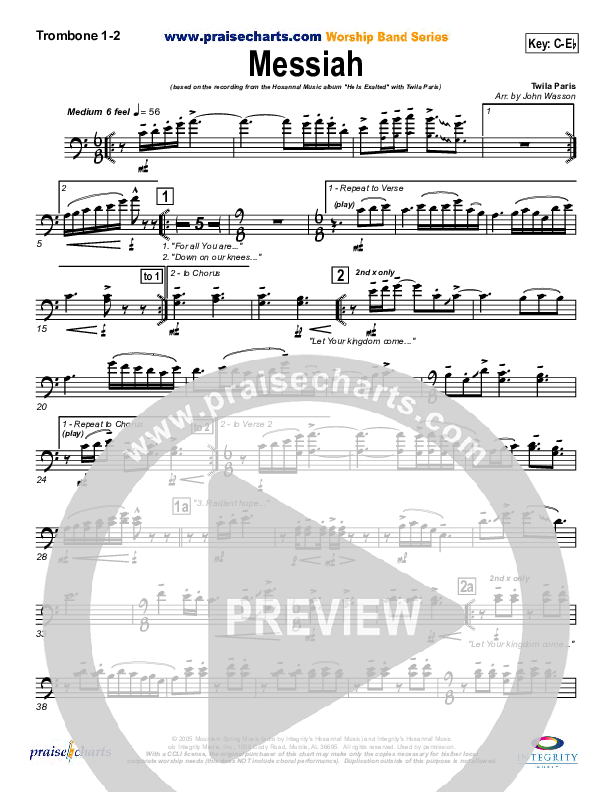 Messiah Trombone 1/2 (Twila Paris)