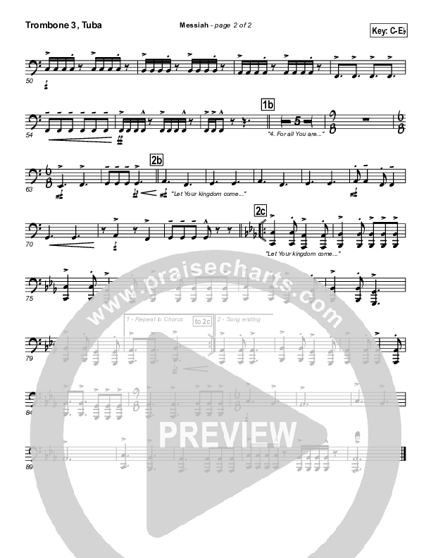 Messiah Trombone 3/Tuba (Twila Paris)