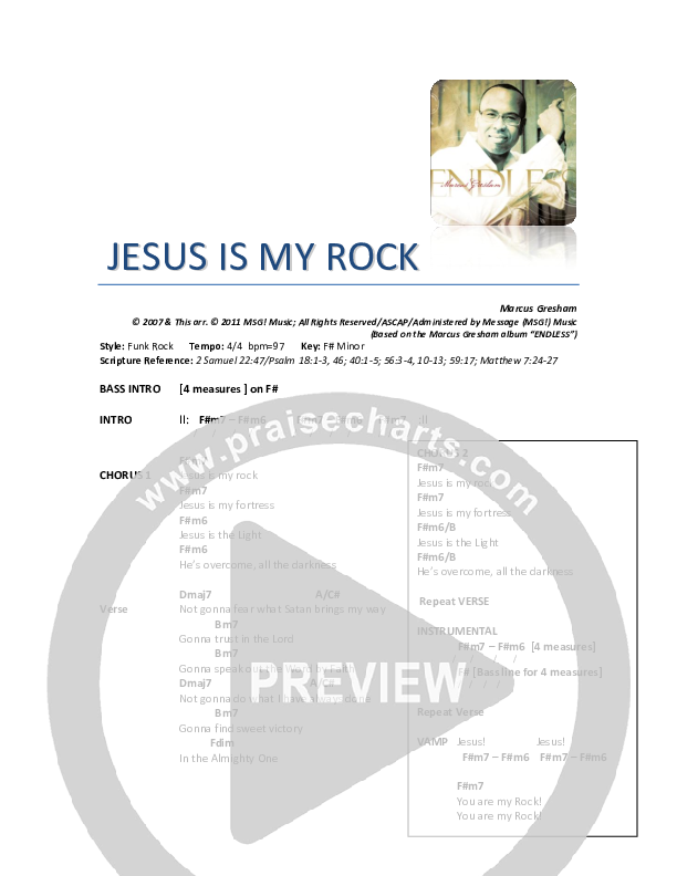 Jesus Is My Rock Chords & Lyrics (Marcus Gresham)