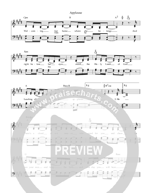 Applause Lead Sheet (Talley Trio)