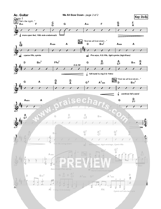 We All Bow Down Acoustic Guitar (Twila Paris)