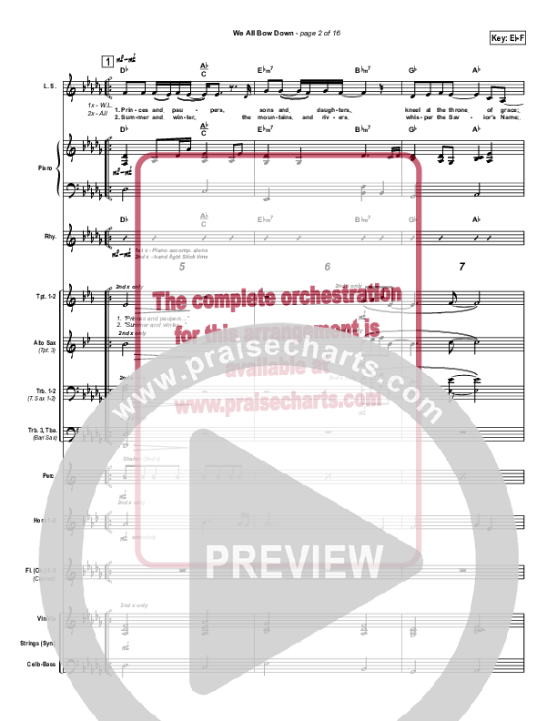 We All Bow Down Conductor's Score (Twila Paris)