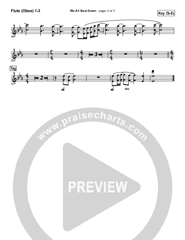 We All Bow Down Flute/Oboe 1/2/3 (Twila Paris)