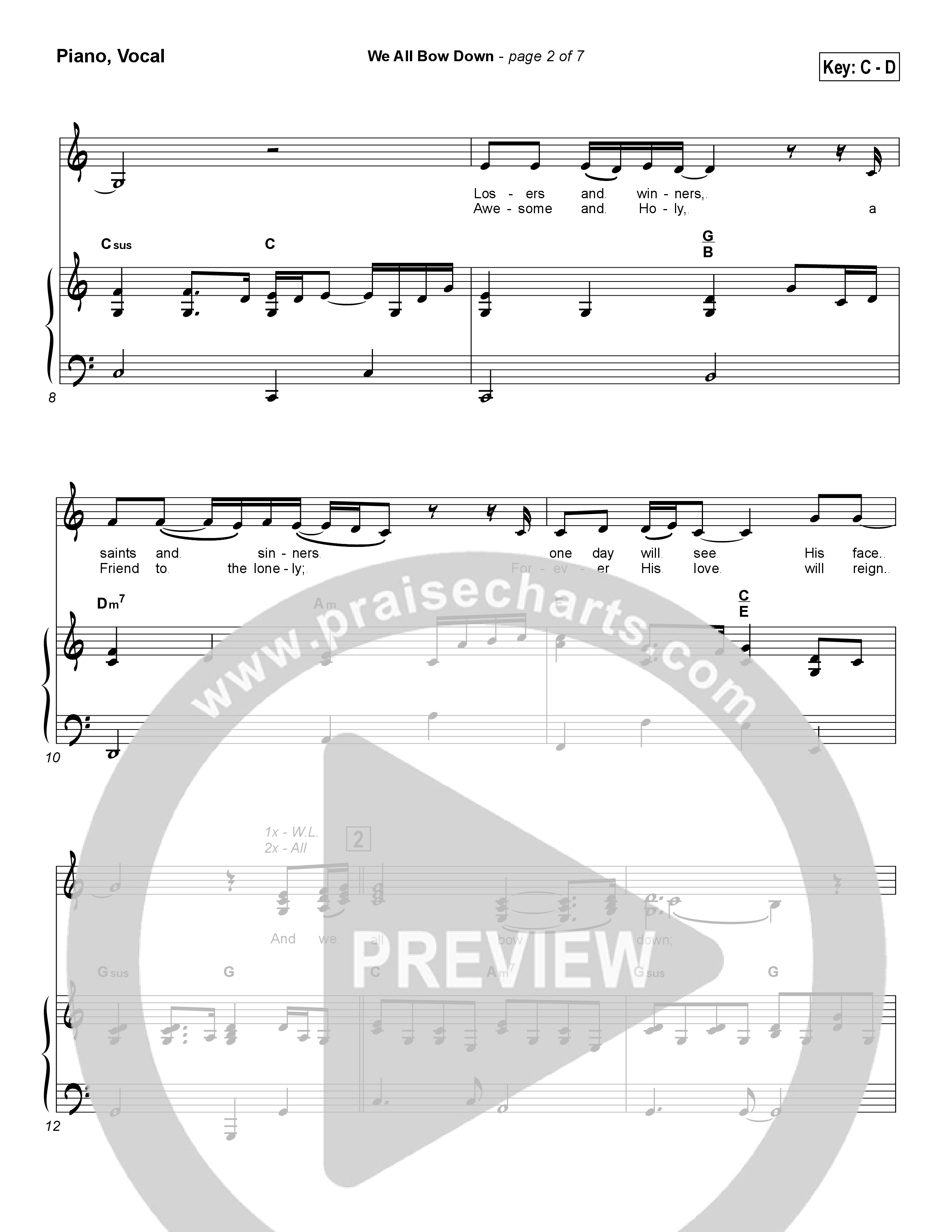 We All Bow Down Piano/Vocal (Twila Paris)