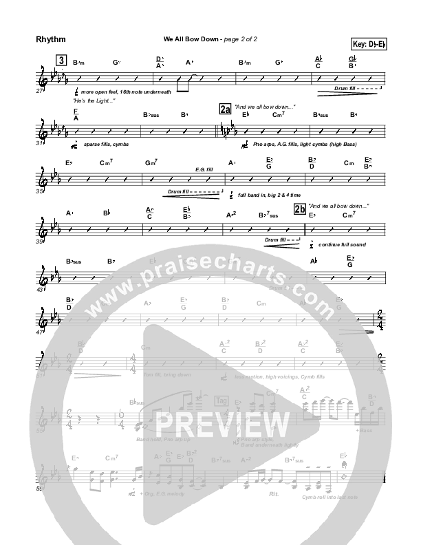 We All Bow Down Rhythm Chart (Twila Paris)