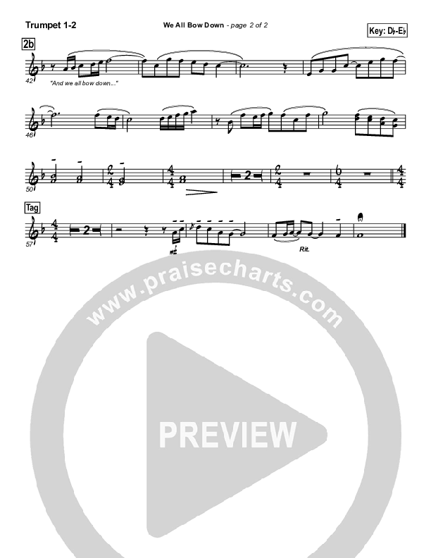 We All Bow Down Trumpet 1,2 (Twila Paris)