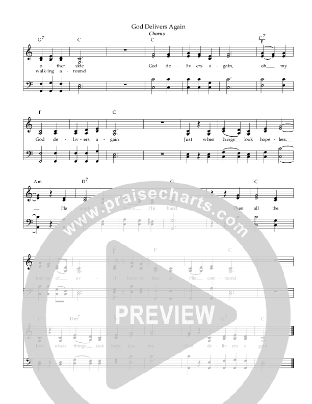 God Delivers Again Lead Sheet ()