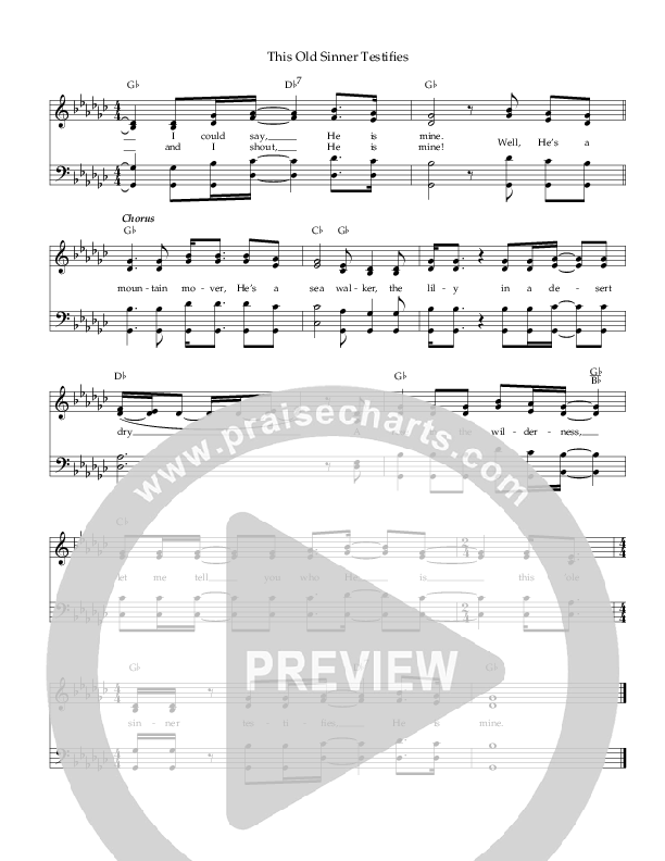 This Old Sinner Testifies Lead Sheet (The Perrys)