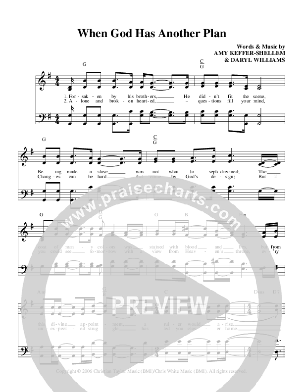 When God Has Another Plan Lead Sheet (The Greenes)