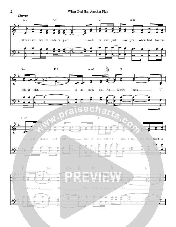 When God Has Another Plan Lead Sheet (The Greenes)