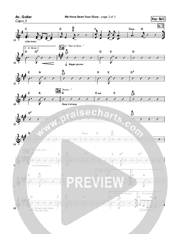 We Have Seen Your Glory Acoustic Guitar (Twila Paris)