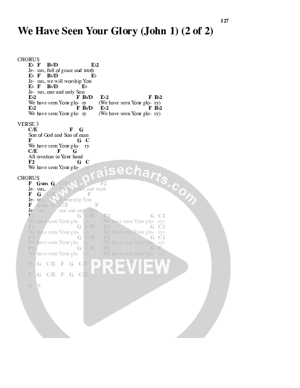 We Have Seen Your Glory Chords & Lyrics (Twila Paris)