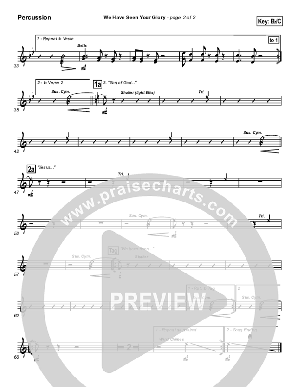 We Have Seen Your Glory Percussion (Twila Paris)