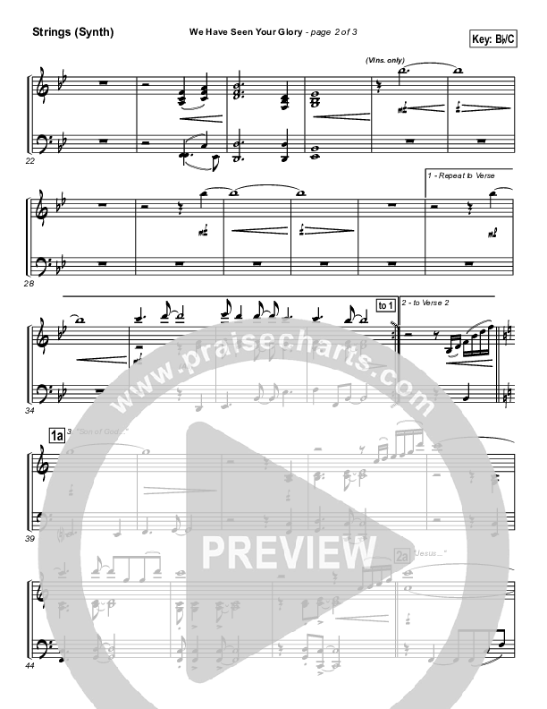 We Have Seen Your Glory Synth Strings (Twila Paris)