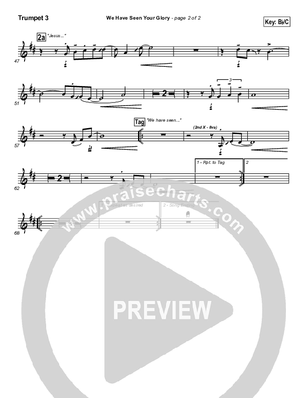 We Have Seen Your Glory Trumpet 3 (Twila Paris)