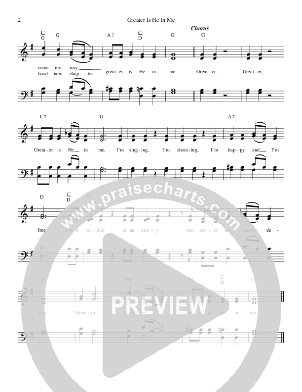 Greater Is He In Me Lead Sheet (The Crabb Family)