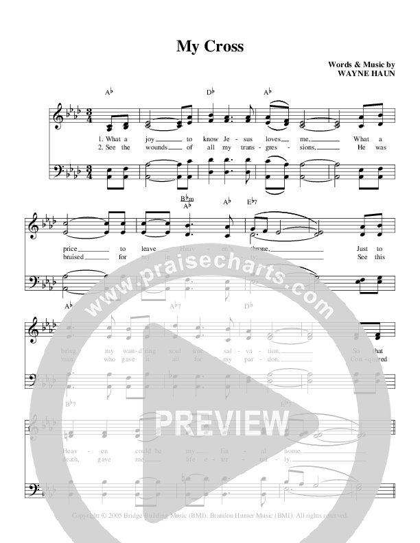 My Cross Lead Sheet (The Lewis Family)