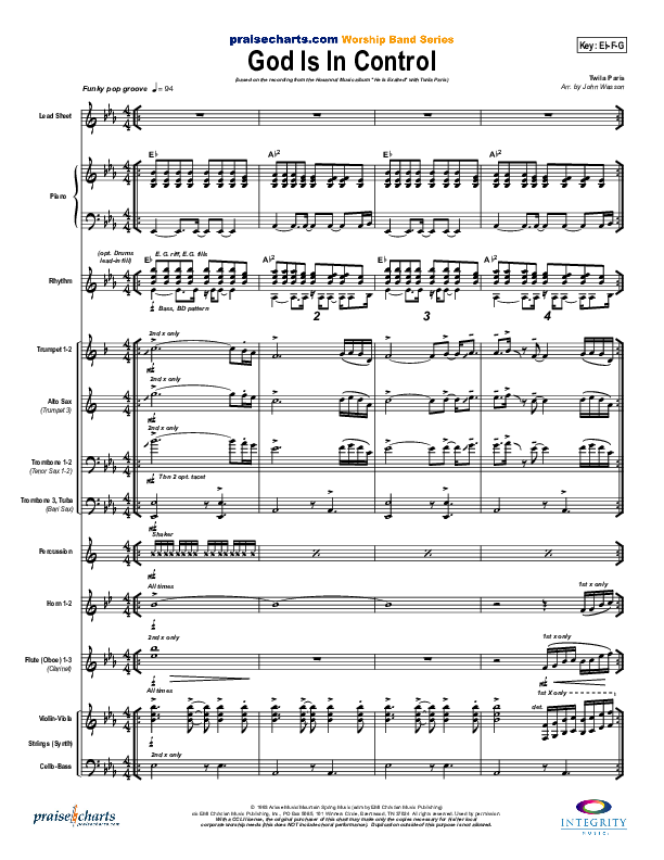 God Is In Control Conductor's Score (Twila Paris)