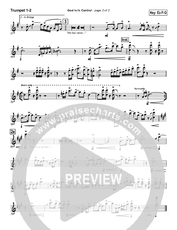 God Is In Control Trumpet 1,2 (Twila Paris)