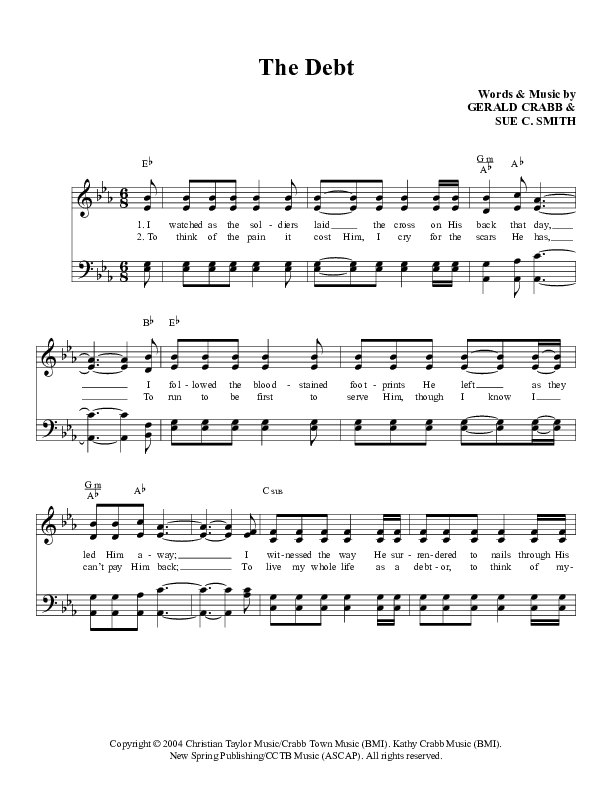 The Debt Lead Sheet (Talley Trio)