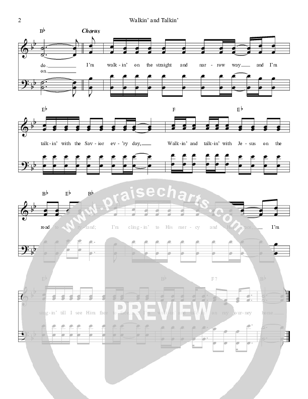 Walkin' And Talkin' Lead Sheet (The Lewis Family)