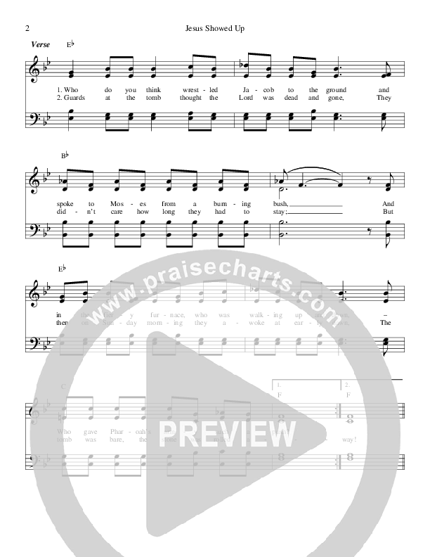 Jesus Showed Up Lead Sheet (The Kingdom Heirs)