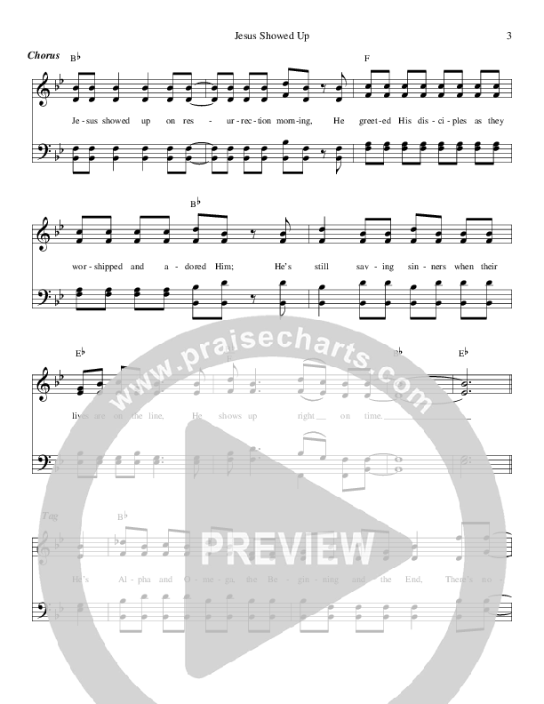Jesus Showed Up Lead Sheet (The Kingdom Heirs)